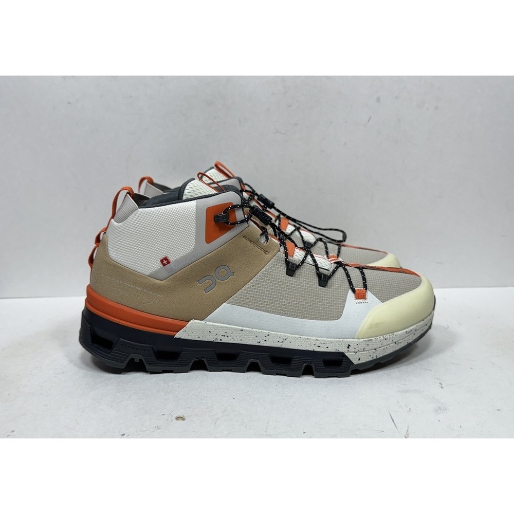 On Cloudtrax Men's Size 9 Trail Hiking Boots Chai White Beige Cloud 53.99056